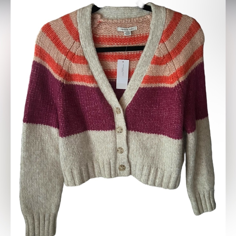 American Eagle Outfitters Multicolor Striped Cardigan